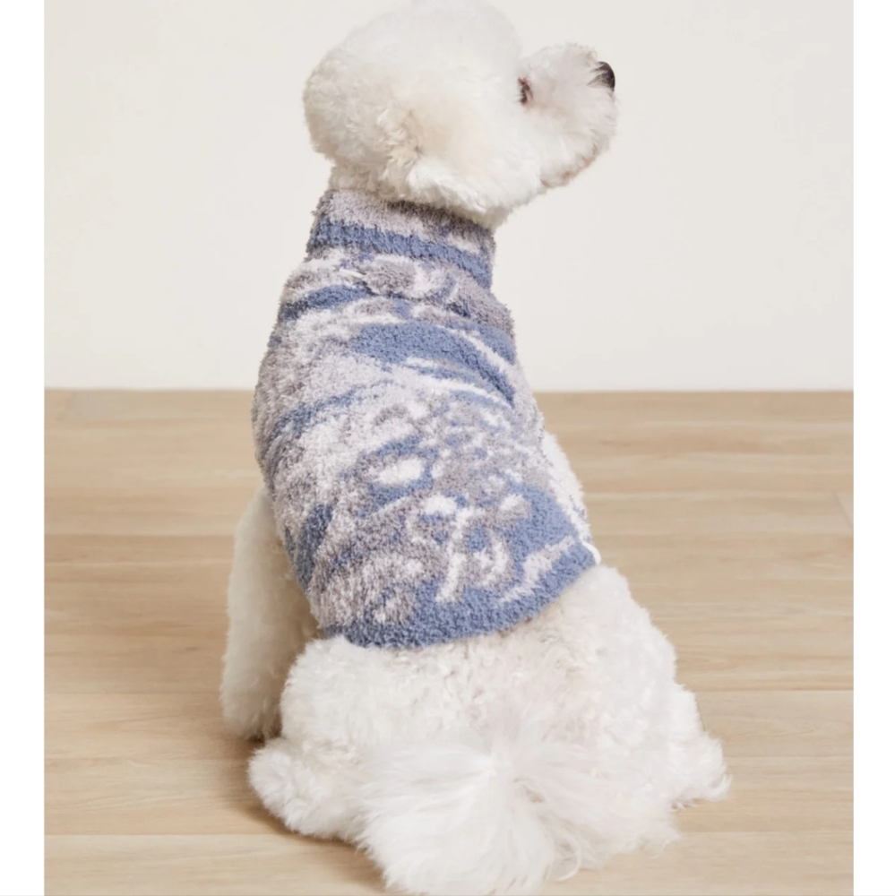 Barefoot Dreams CozyChic Abstract Camo Pet Sweater Almond/Dusk - Picture 2 of 8